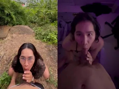 Mệt dương vật với em yêu vừa uống trà sữa xong đòi ra bờ sông liếm cu